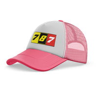 Thumbnail for Flat Colourful 787 Designed Trucker Caps & Hats