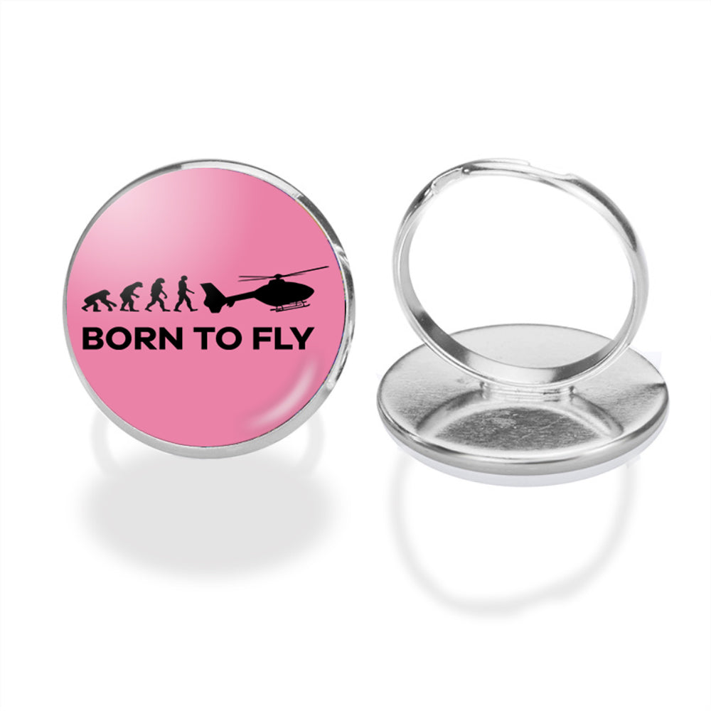Born To Fly Helicopter Designed Rings