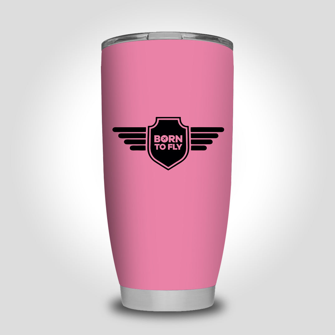 Born To Fly & Badge Designed Tumbler Travel Mugs