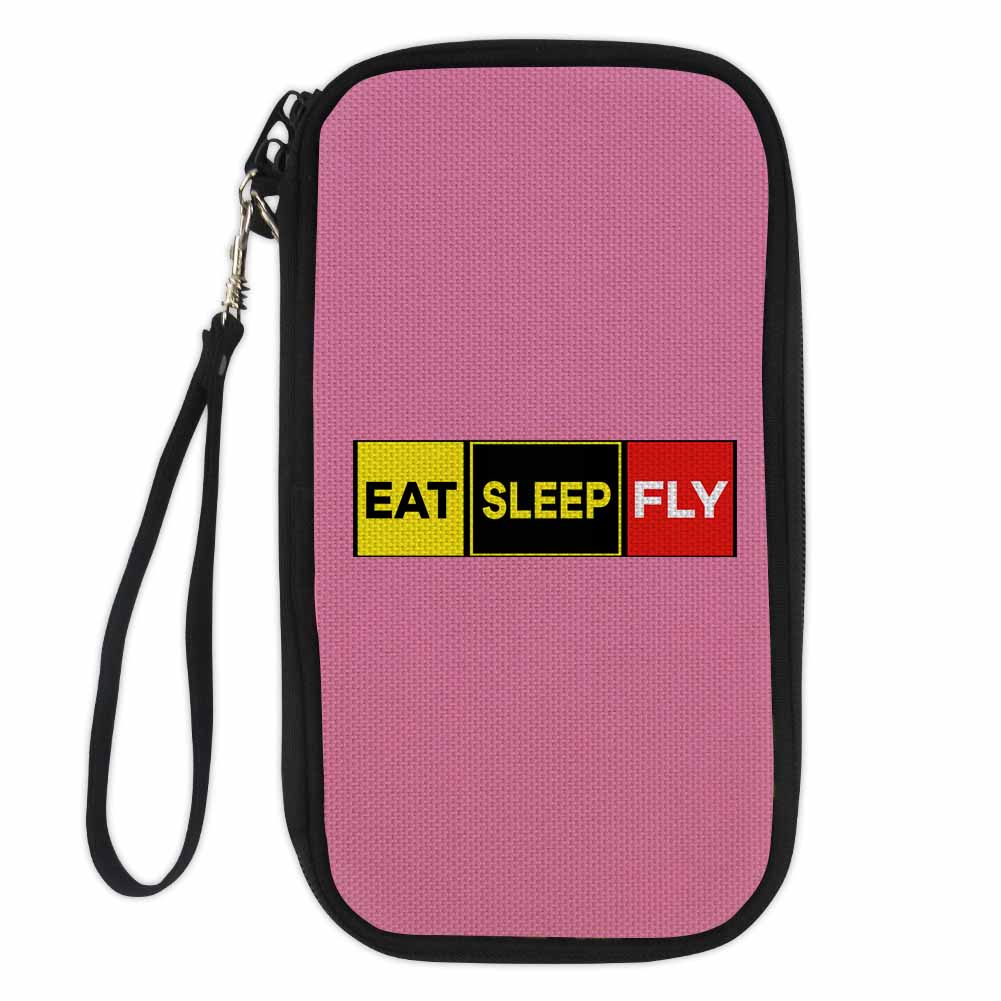 Eat Sleep Fly (Colourful) Designed Travel Cases & Wallets