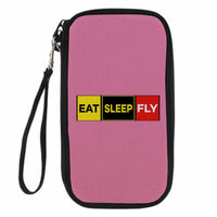 Thumbnail for Eat Sleep Fly (Colourful) Designed Travel Cases & Wallets