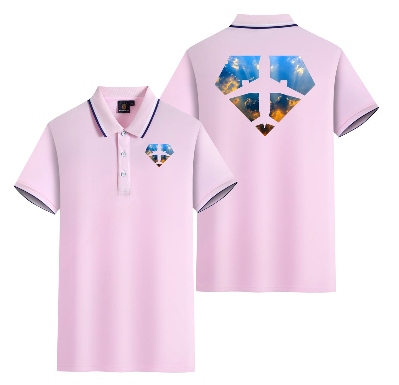 Supermen of The Skies (Sunrise) Designed Stylish Polo T-Shirts (Double-Side)