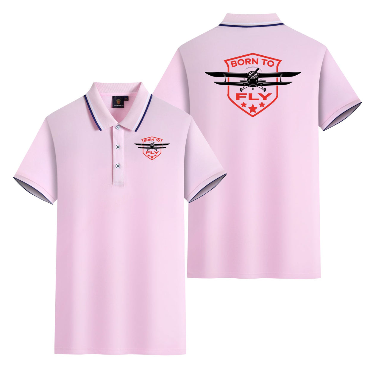 Super Born To Fly Designed Stylish Polo T-Shirts (Double-Side)