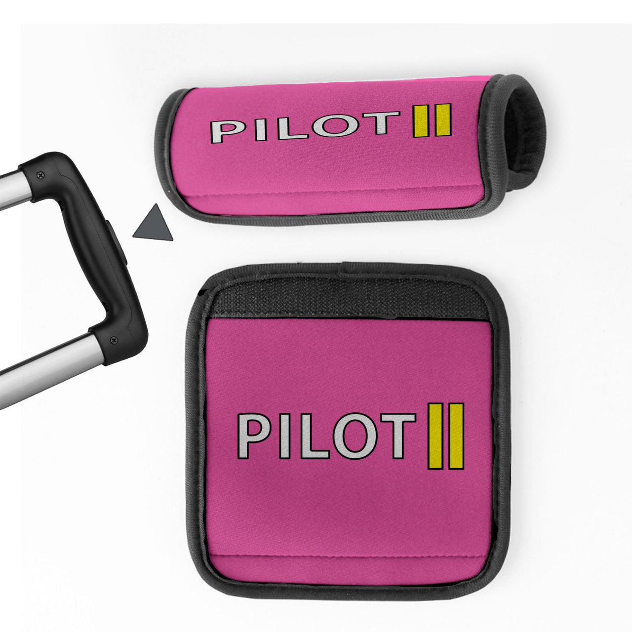 Pilot & Stripes (2 Lines) Designed Neoprene Luggage Handle Covers