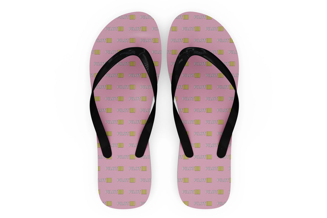 Pilot & Stripes (4 Lines) Designed Slippers (Flip Flops)