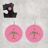 Thumbnail for Colourful Airplane Designed Wooden Drop Earrings
