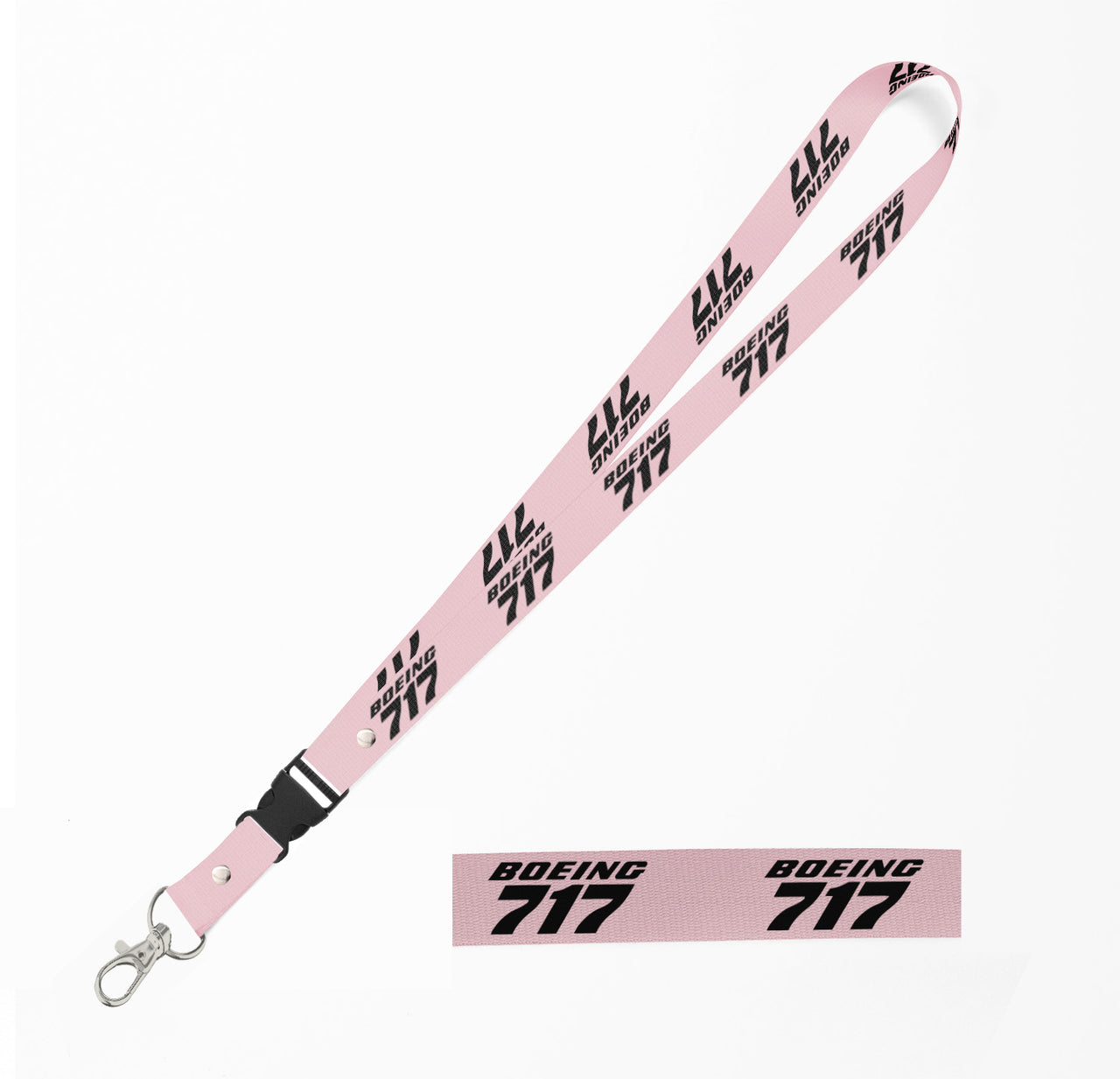 Boeing 717 & Text Designed Detachable Lanyard & ID Holders