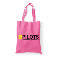 Thumbnail for Pilots They Know How To Fly Designed Tote Bags