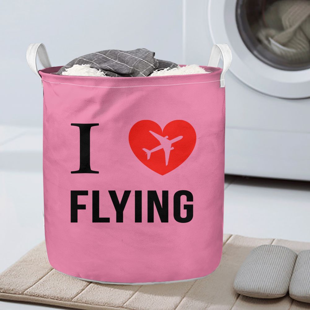 I Love Flying Designed Laundry Baskets