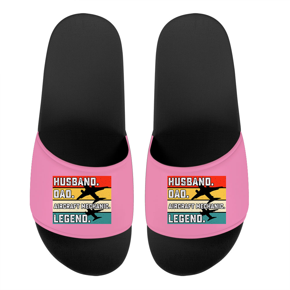 Husband & Dad & Aircraft Mechanic & Legend Designed Sport Slippers