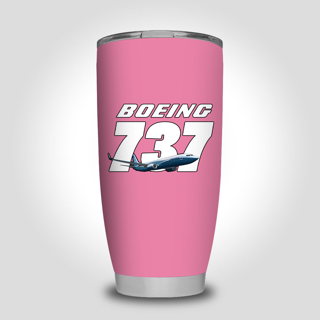 Super Boeing 737+Text Designed Tumbler Travel Mugs