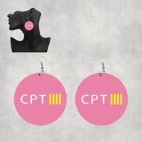 Thumbnail for CPT & 4 Lines Designed Wooden Drop Earrings