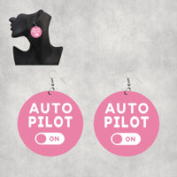 Thumbnail for Auto Pilot ON Designed Wooden Drop Earrings