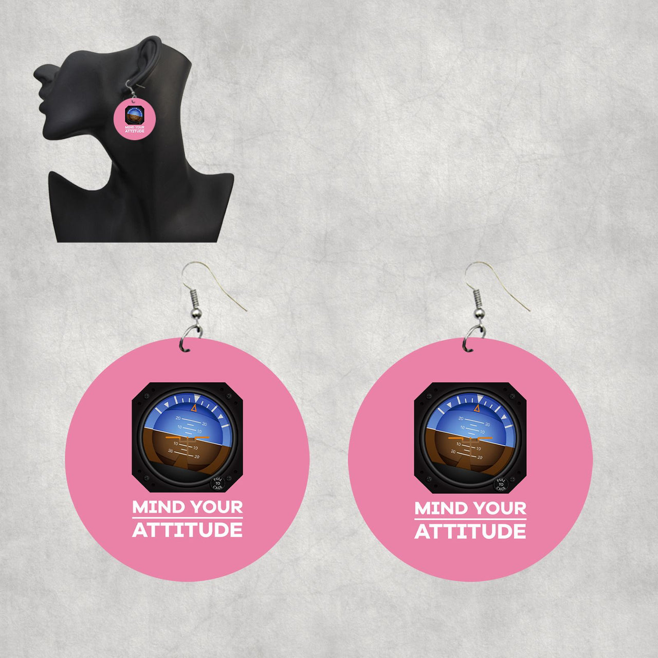 Mind Your Attitude Designed Wooden Drop Earrings