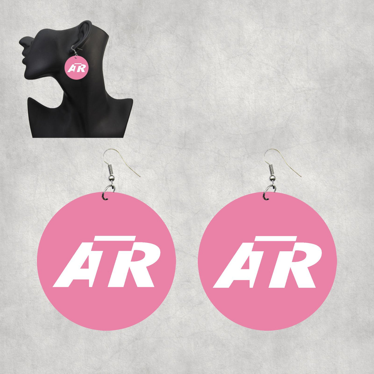 ATR & Text Designed Wooden Drop Earrings