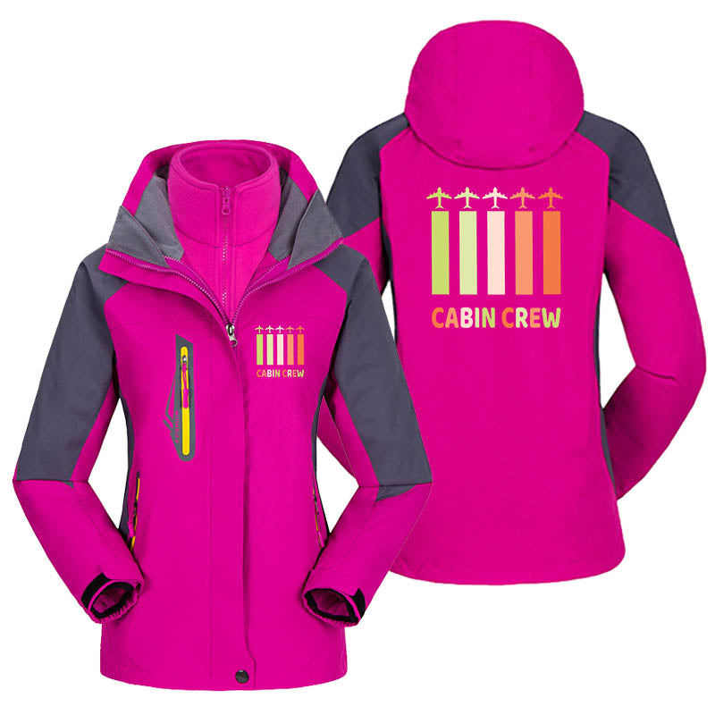 Colourful Cabin Crew Designed Thick "WOMEN" Skiing Jackets