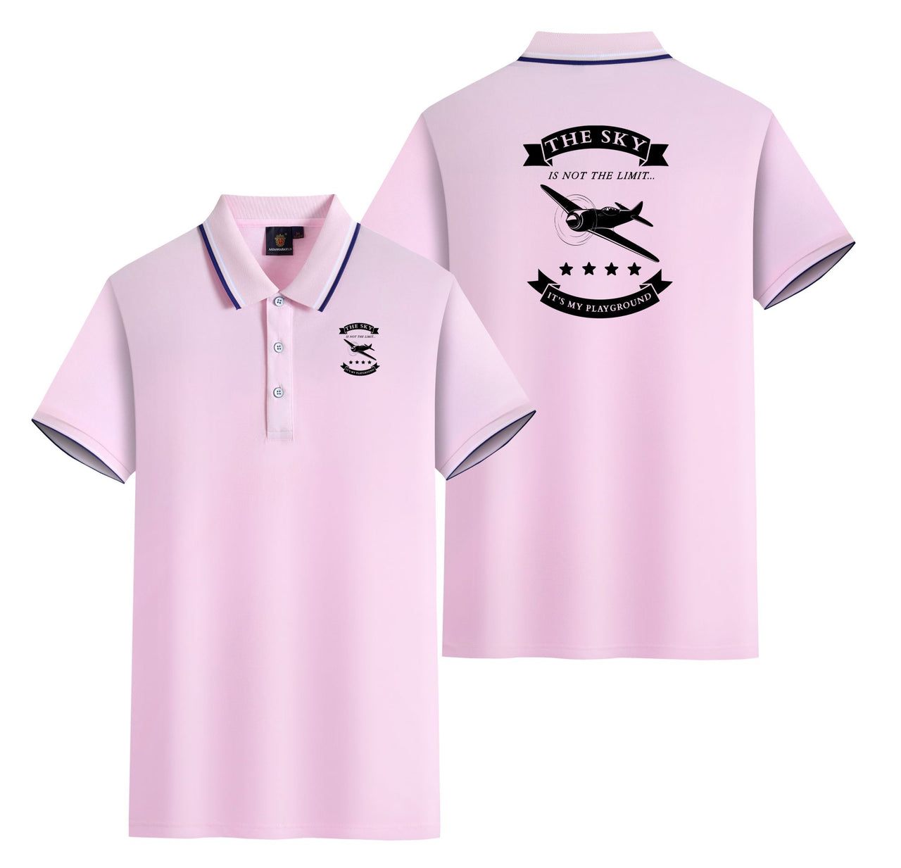 The Sky is not the limit, It's my playground Designed Stylish Polo T-Shirts (Double-Side)