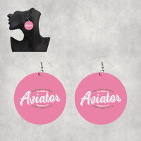 Thumbnail for Aviator - Dont Make Me Walk Designed Wooden Drop Earrings