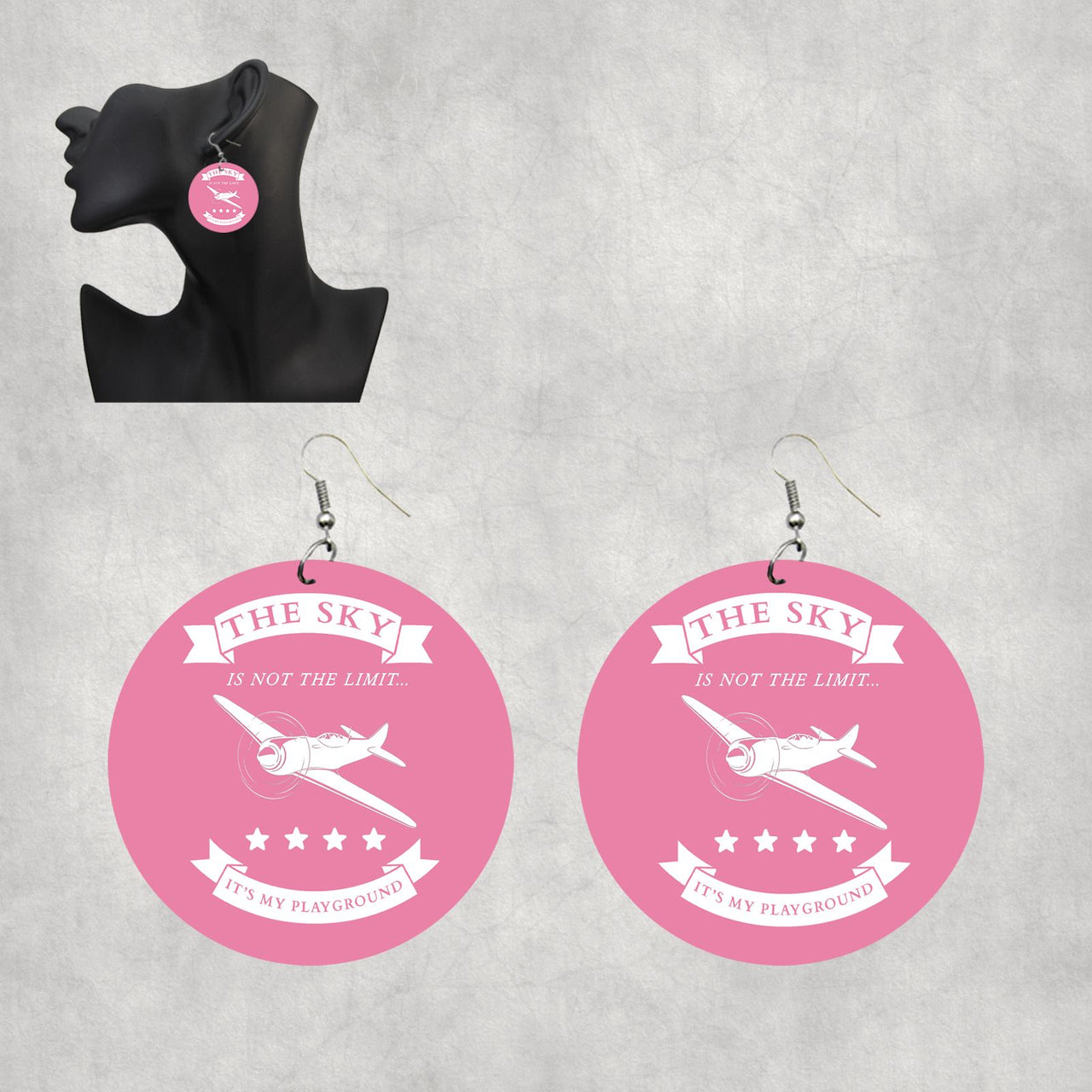 The Sky is not the limit, It's my playground Designed Wooden Drop Earrings