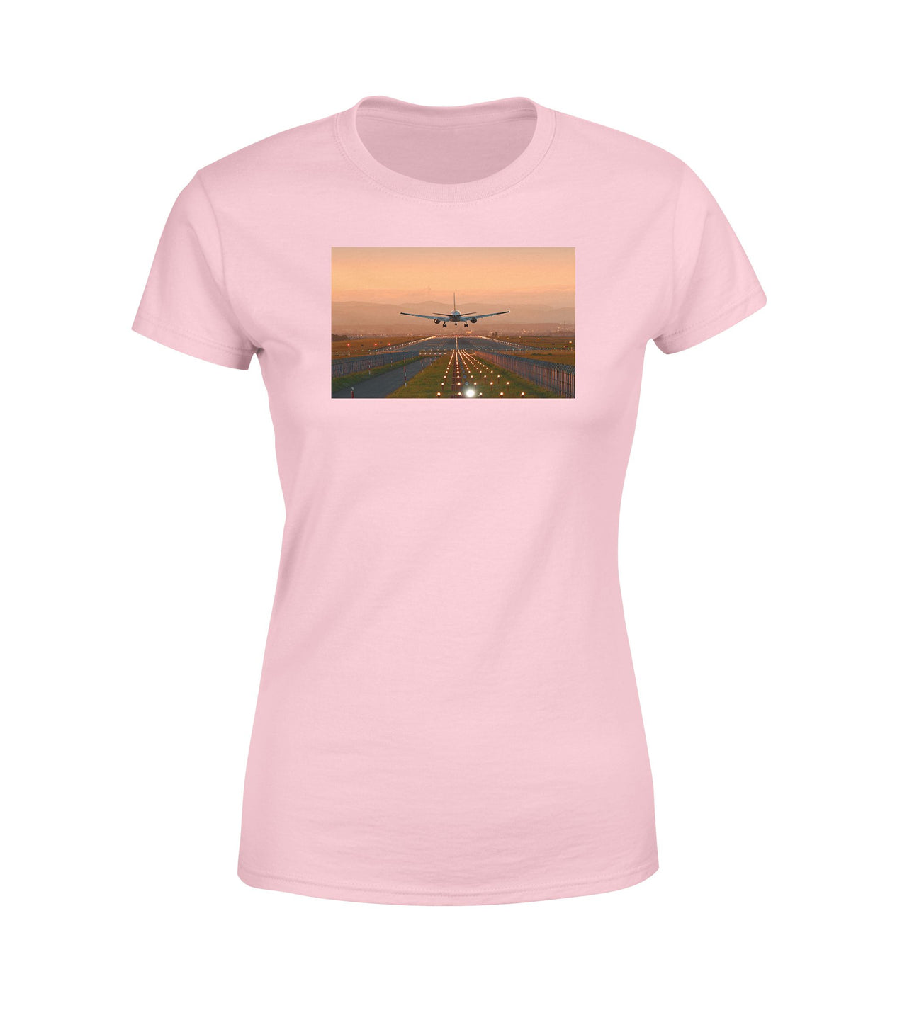 Super Cool Landing During Sunset Designed Women T-Shirts