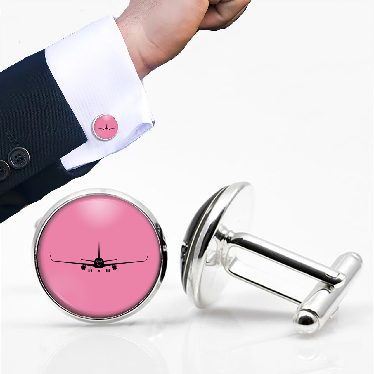 Boeing 767 Silhouette Designed Cuff Links