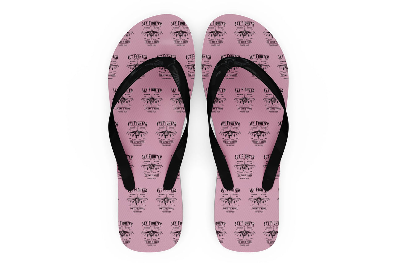 Jet Fighter - The Sky is Yours Designed Slippers (Flip Flops)
