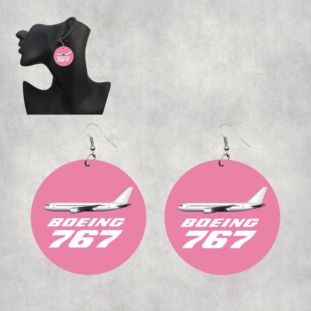The Boeing 767 Designed Wooden Drop Earrings