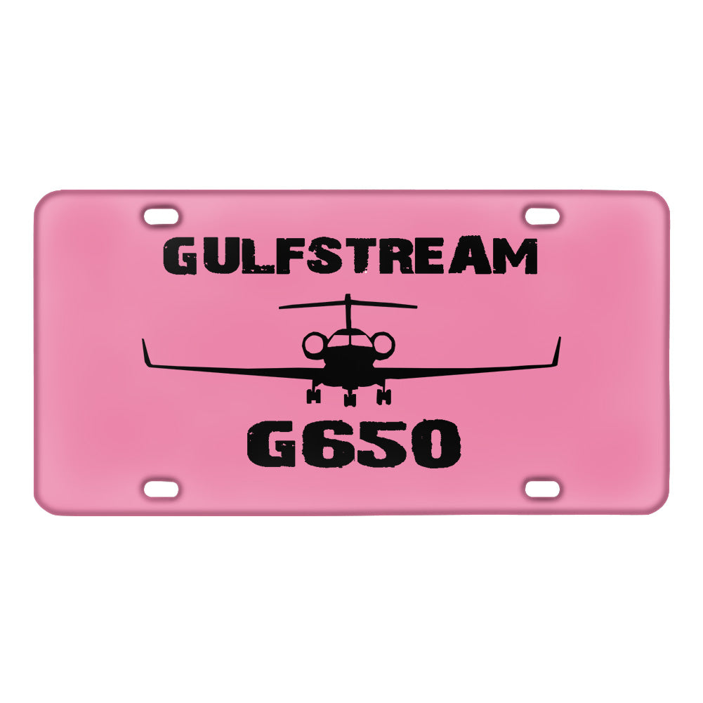 Gulfstream G650 & Plane Designed Metal (License) Plates