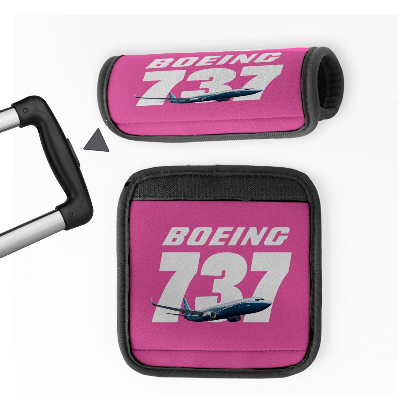 Super Boeing 737+Text Designed Neoprene Luggage Handle Covers