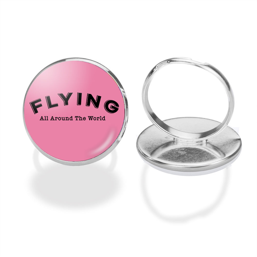 Flying All Around The World Designed Rings