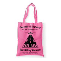 Thumbnail for One Mile of Runway Will Take you Anywhere Designed Tote Bags