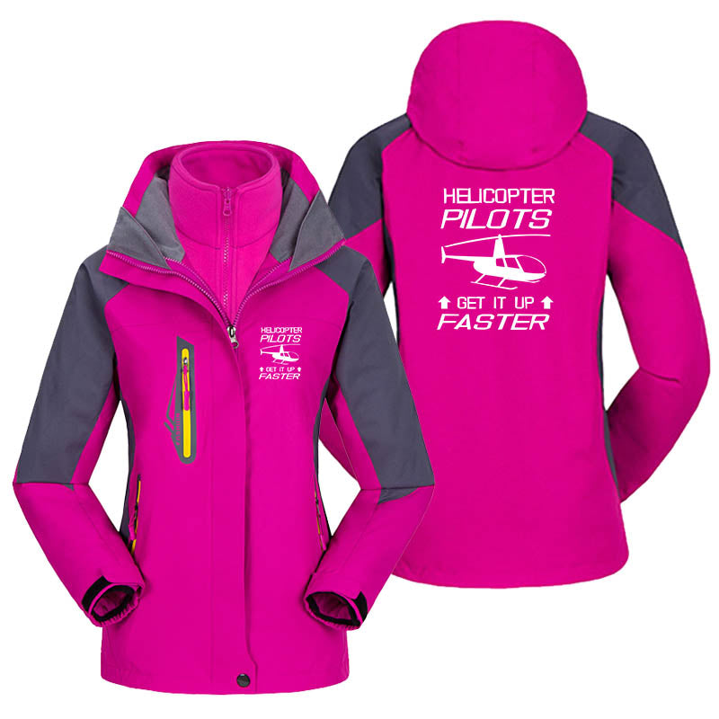 Helicopter Pilots Get It Up Faster Designed Thick "WOMEN" Skiing Jackets