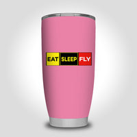 Thumbnail for Eat Sleep Fly (Colourful) Designed Tumbler Travel Mugs