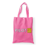 Thumbnail for Pilot & Stripes (3 Lines) Designed Tote Bags