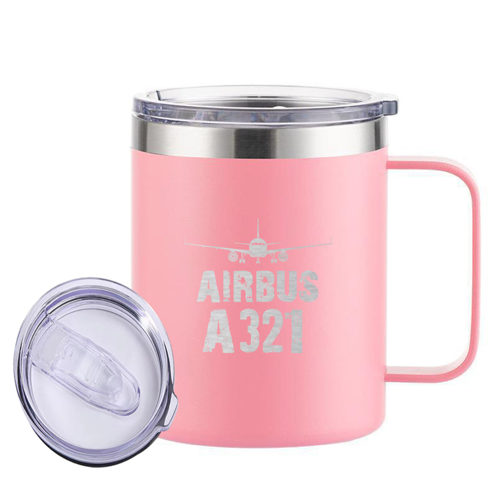 Airbus A321 & Plane Designed Stainless Steel Laser Engraved Mugs
