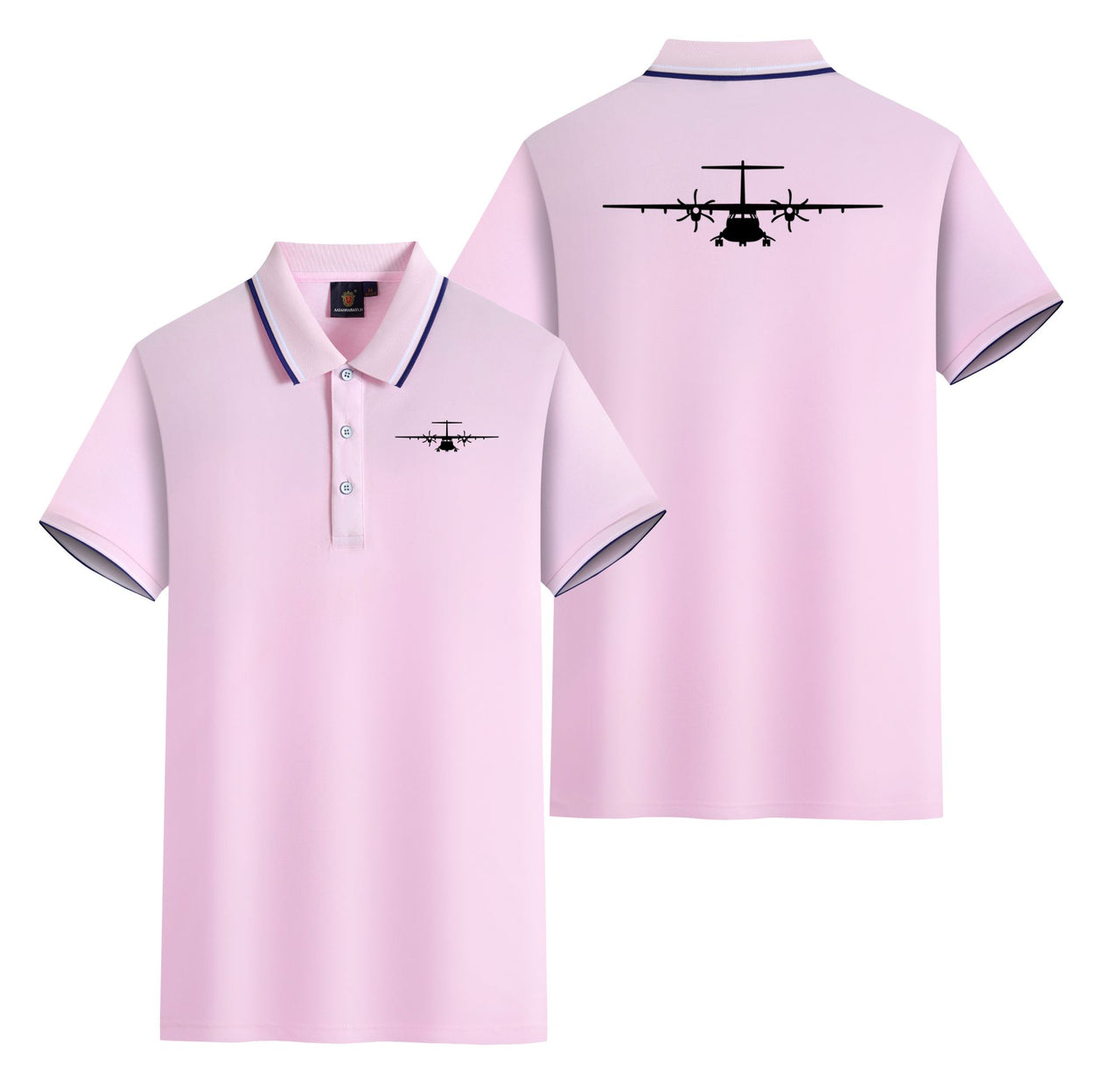 ATR-72 Silhouette Designed Stylish Polo T-Shirts (Double-Side)