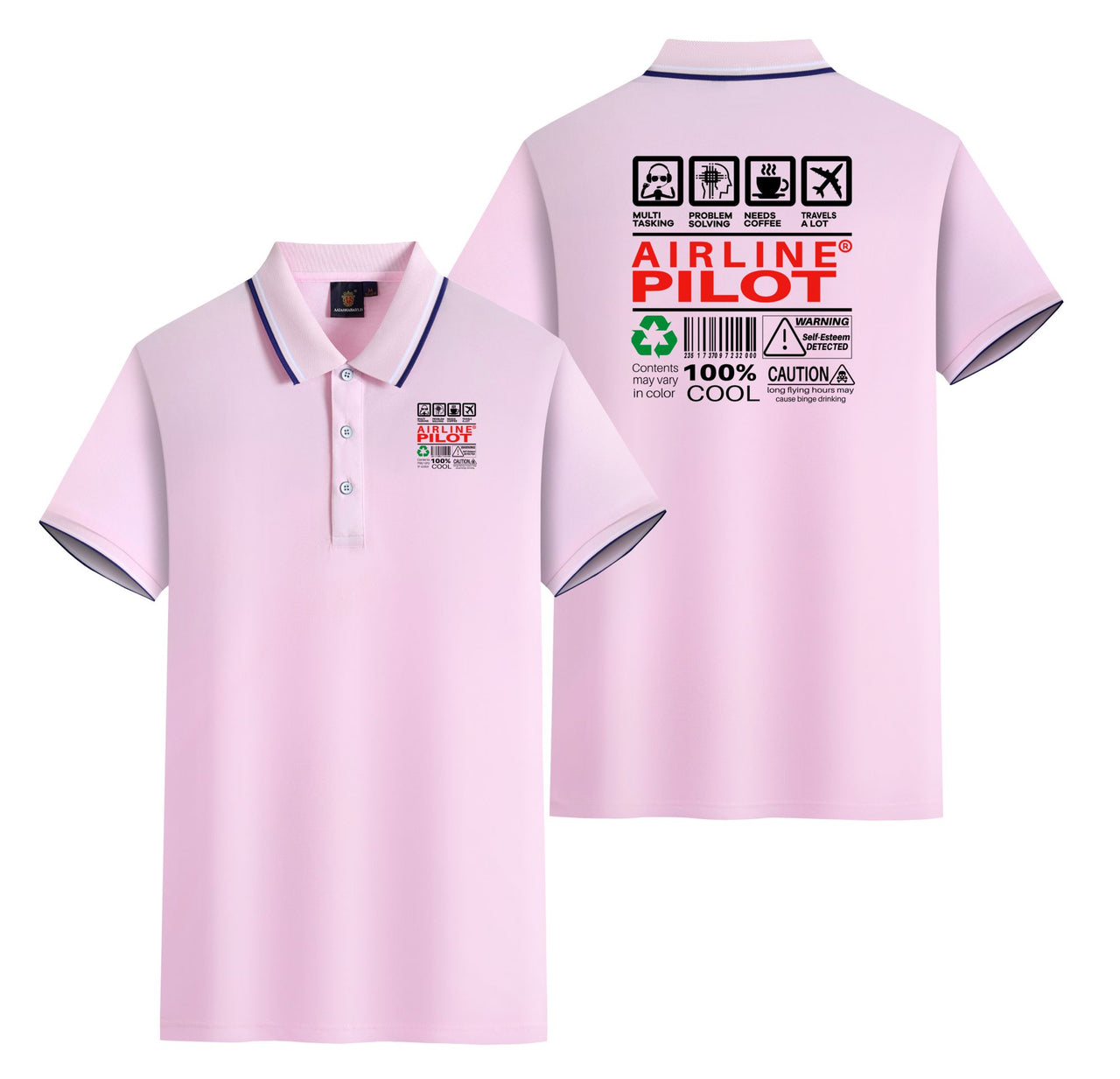 Airline Pilot Label Designed Stylish Polo T-Shirts (Double-Side)