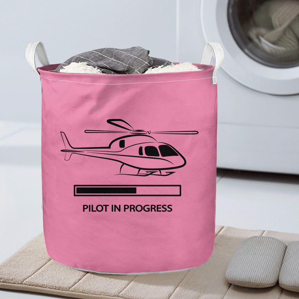 Pilot In Progress (Helicopter) Designed Laundry Baskets