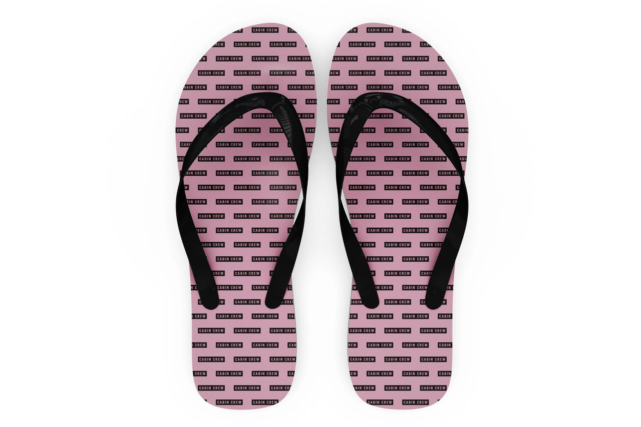 Cabin Crew Text Designed Slippers (Flip Flops)