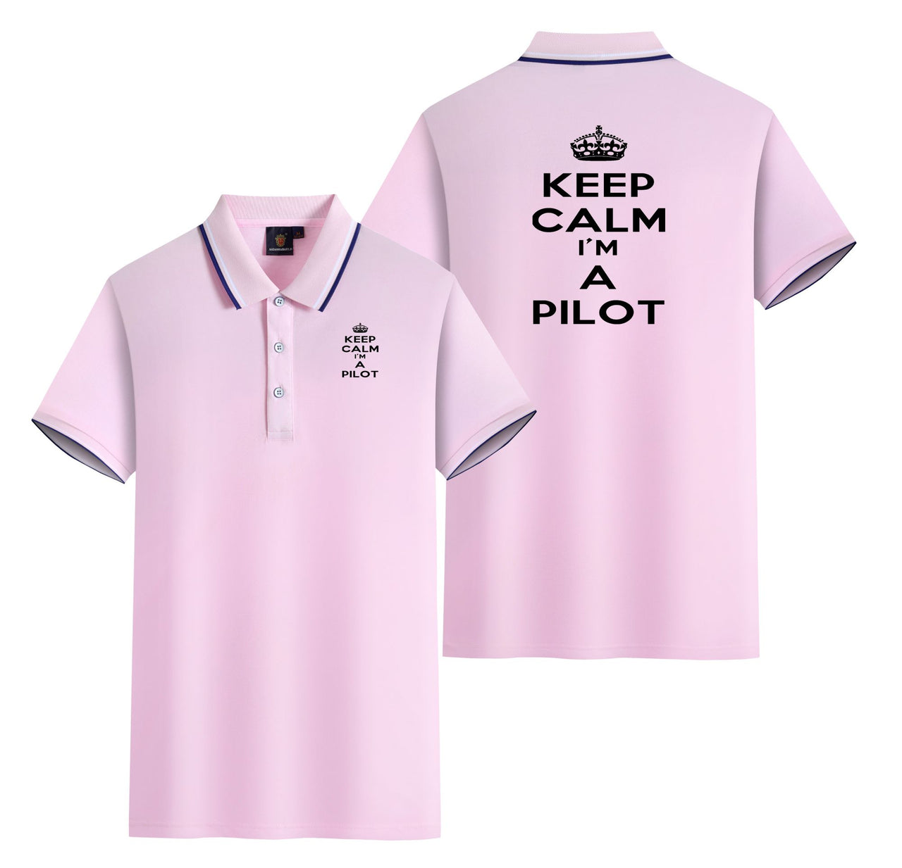Keep Calm I'm a Pilot Designed Stylish Polo T-Shirts (Double-Side)