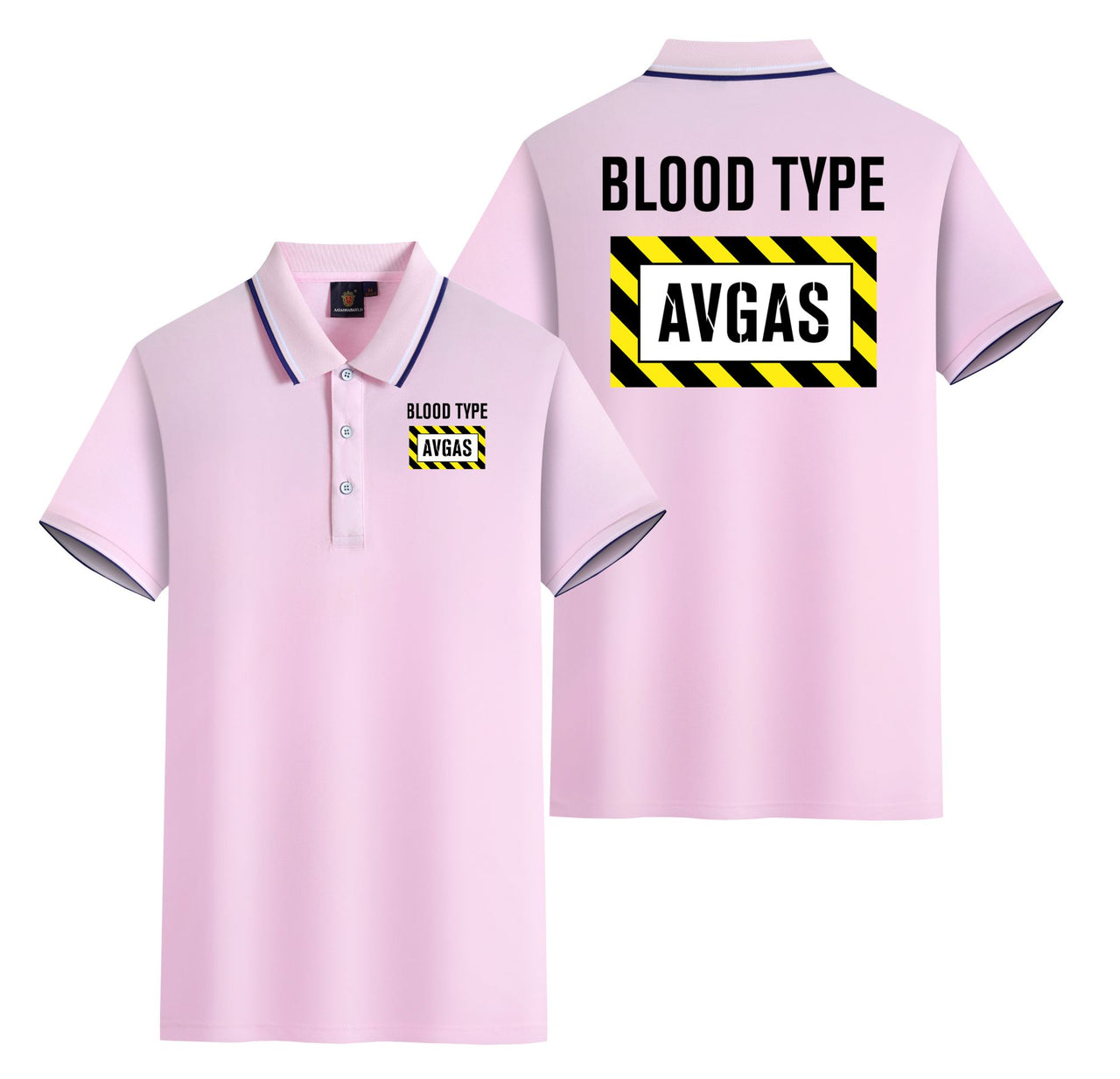 Blood Type AVGAS Designed Stylish Polo T-Shirts (Double-Side)