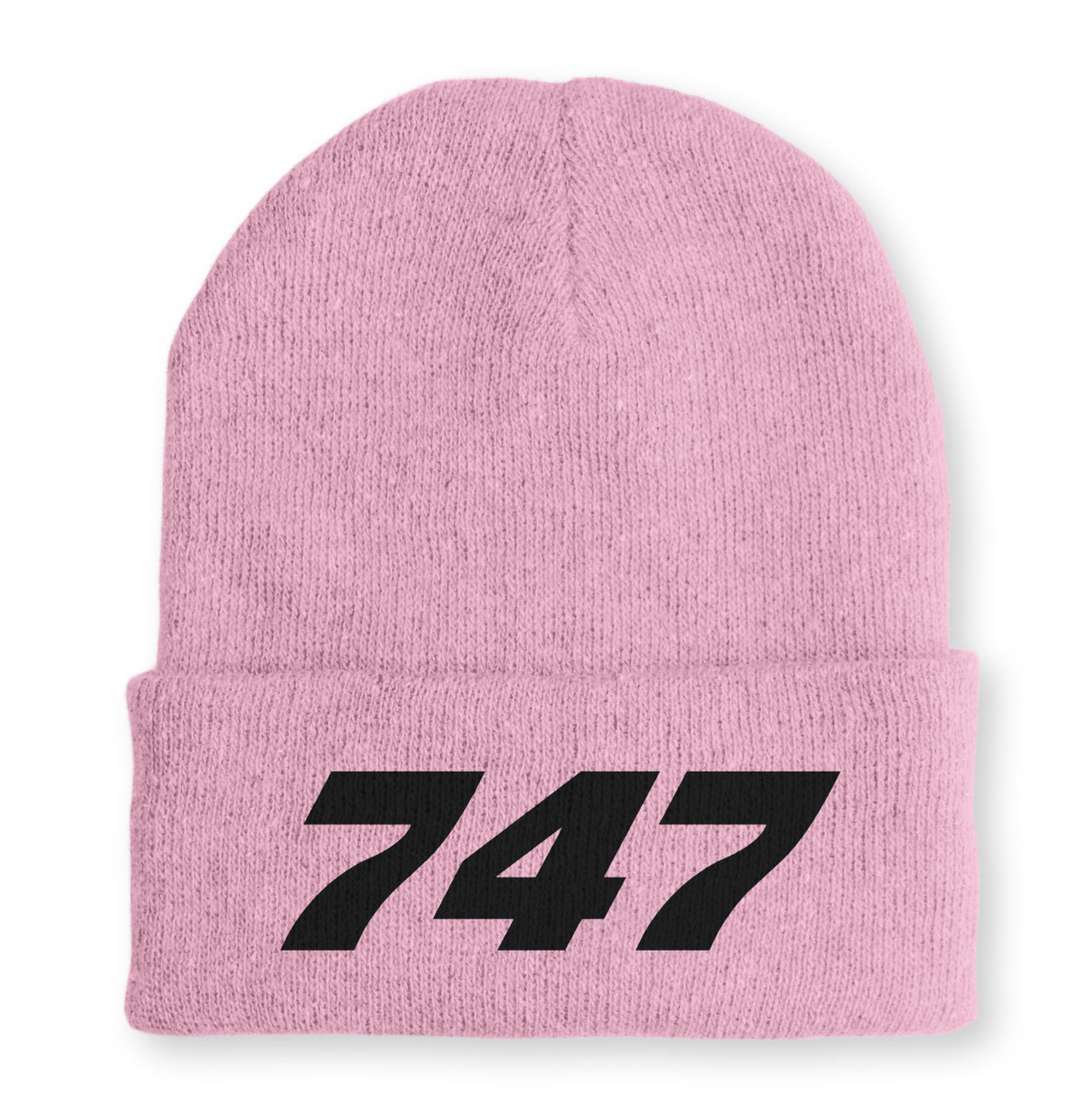 747 Flat Text Embroidered Beanies