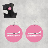 Thumbnail for The Embraer ERJ-190 Designed Wooden Drop Earrings