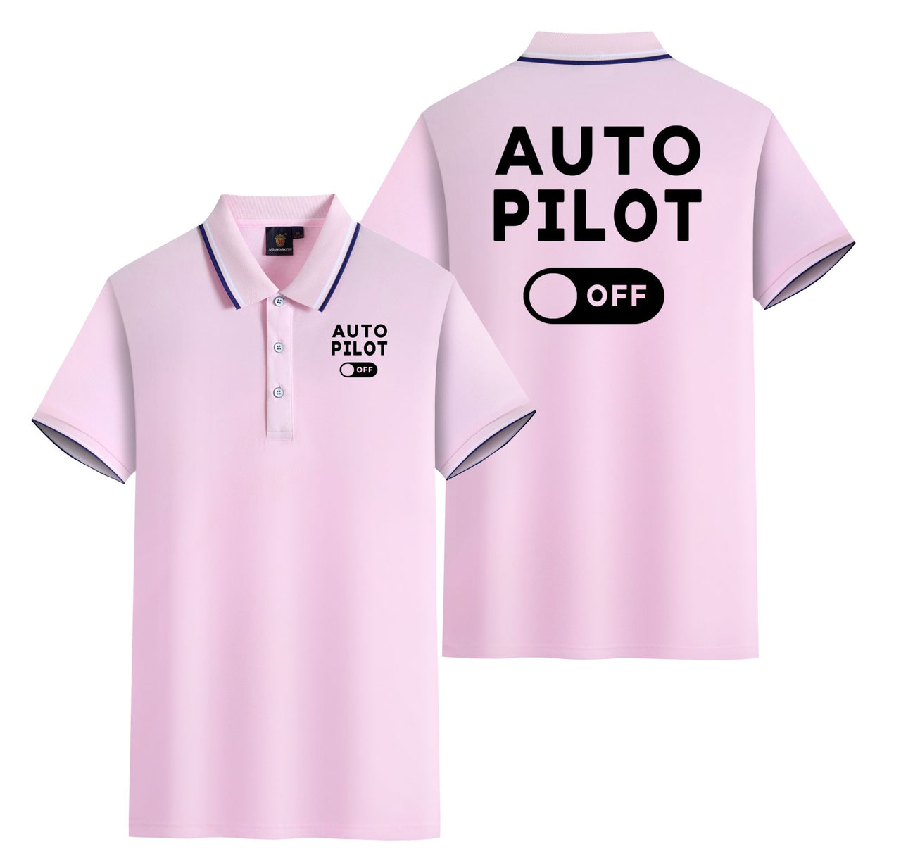 Auto Pilot Off Designed Stylish Polo T-Shirts (Double-Side)