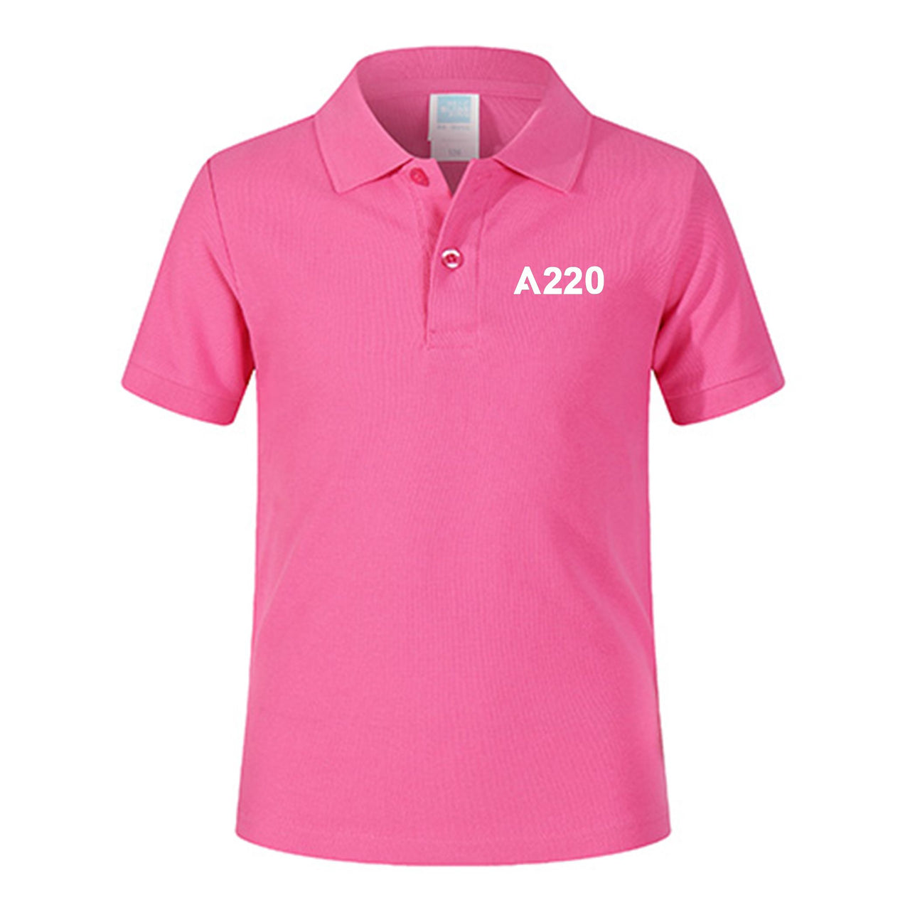 A220 Flat Text Designed Children Polo T-Shirts