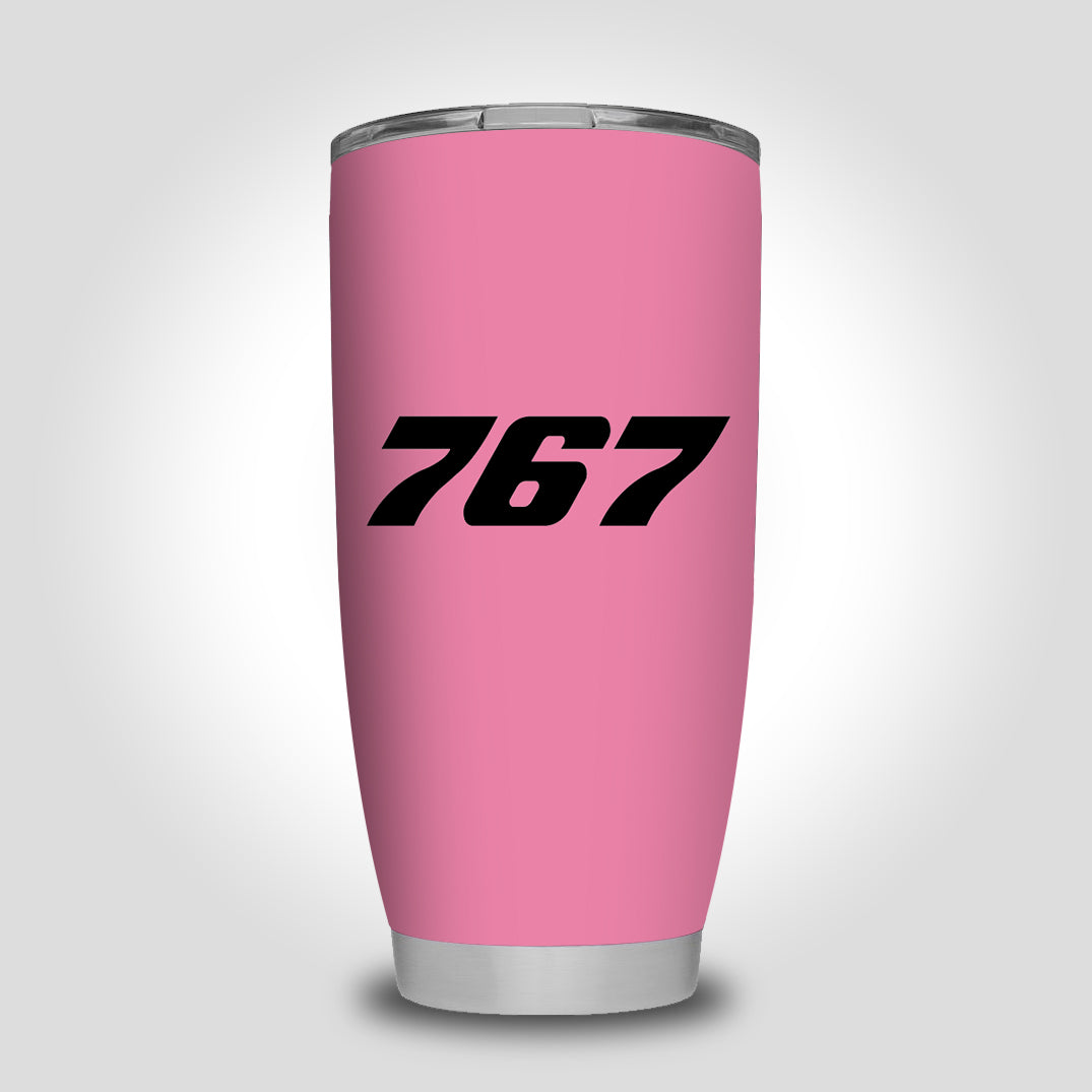 767 Flat Text Designed Tumbler Travel Mugs