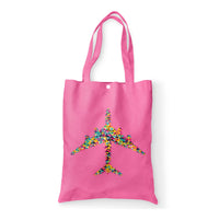 Thumbnail for Colourful Airplane Designed Tote Bags