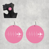Thumbnail for Aviation Heartbeats Designed Wooden Drop Earrings