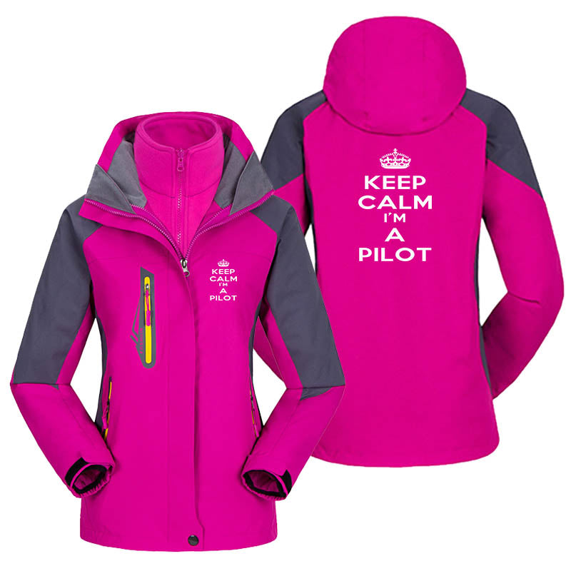 Keep Calm I'm a Pilot Designed Thick "WOMEN" Skiing Jackets
