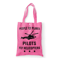 Thumbnail for People Fly Planes Pilots Fly Helicopters Designed Tote Bags